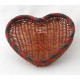Panier en osier en forme de coeur