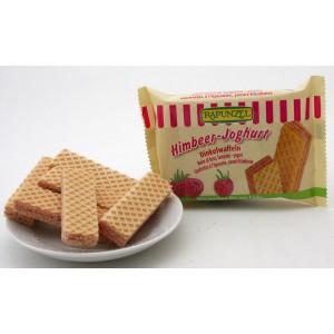 Gaufrettes bio &agrave; l'epeautre, yahourt-framboise 