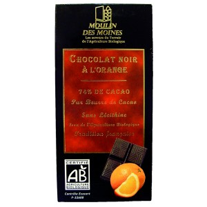 Tablette chocolat noir bio &agrave; l'orange