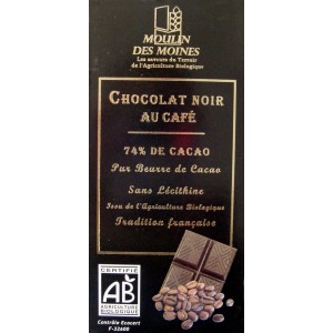 Tablette chocolat noir bio au caf&eacute;