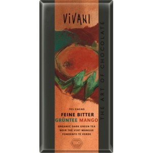 Tablette chocolat noir bio au th&eacute; vert 