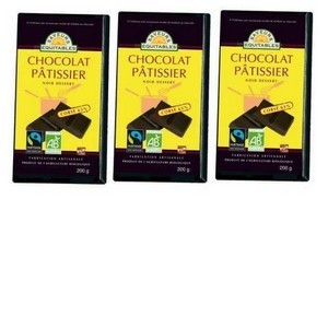 3 tablettes chocolat patissier bio